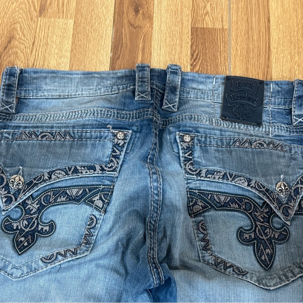 Rock Revival Men’s 38 Distressed Jayshi Alt Straight Jeans - Picture 4 of 7